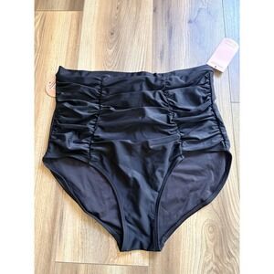 Shapermint Essentials High-Waisted Bikini Bottom Black Women's 2XL Rousing NWT